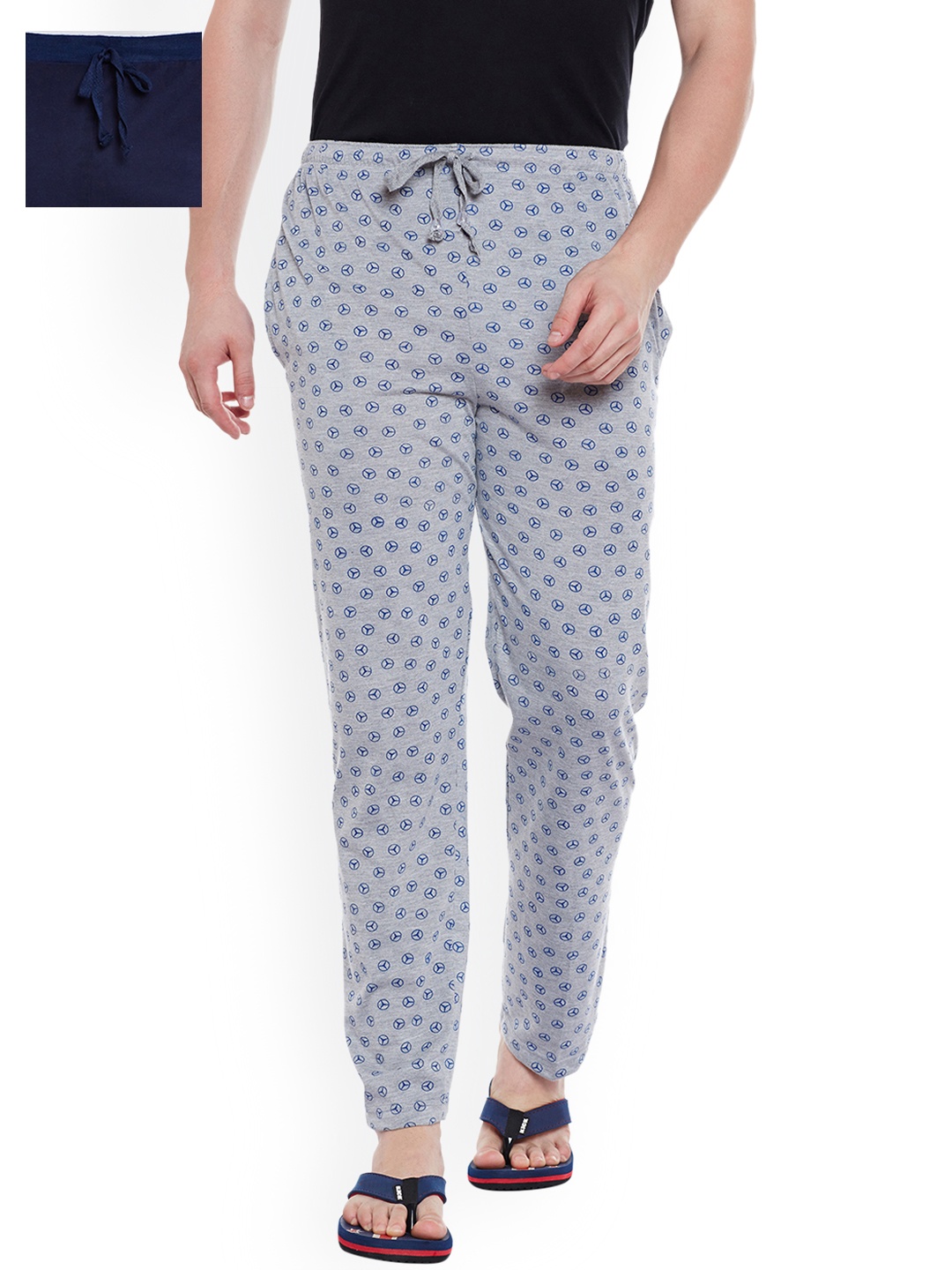 

VIMAL JONNEY Men Pack of 2 Lounge Pants D1PR4M_D8N_02, Grey melange