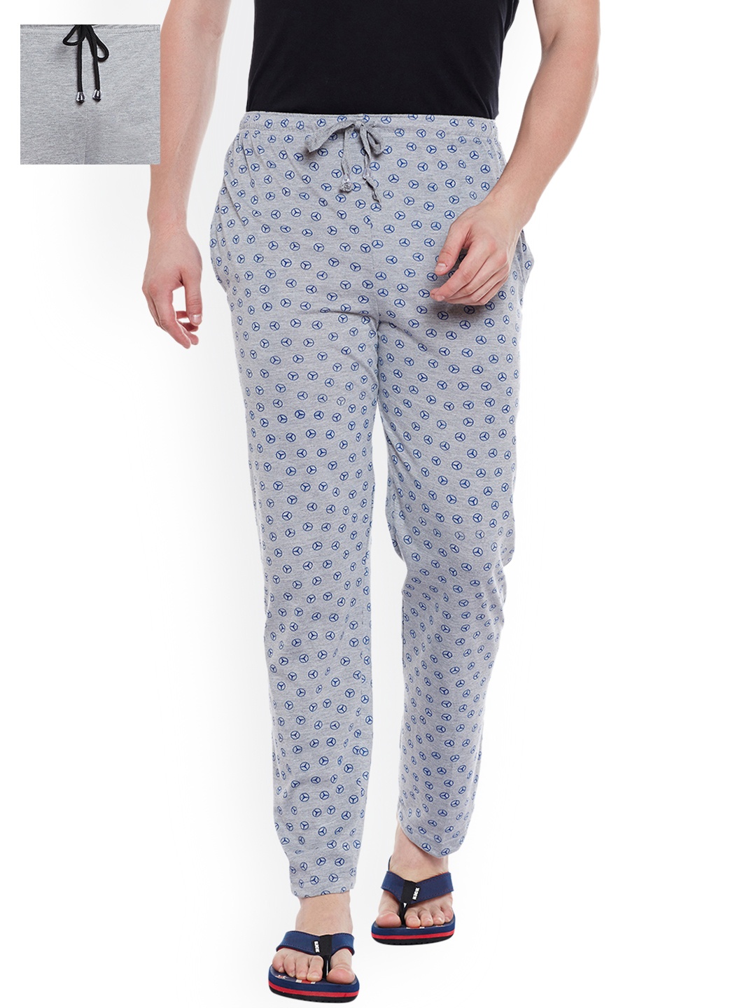 

VIMAL JONNEY Men Pack of 2 Lounge Pants D1PR4M_D7M_02, Grey melange
