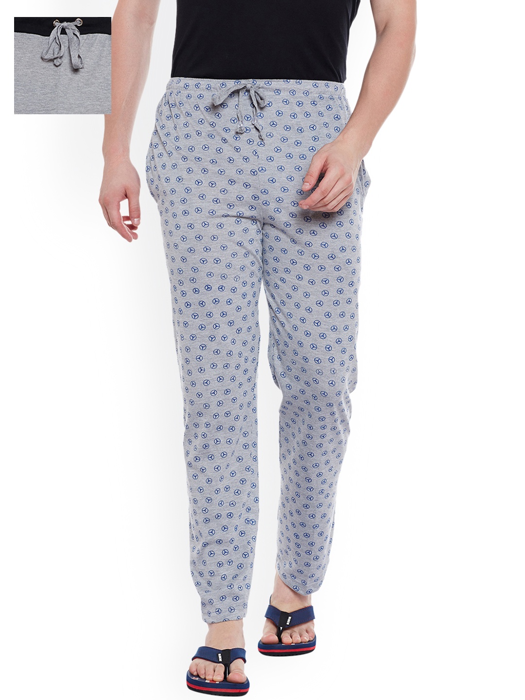

VIMAL JONNEY Men Pack of 2 Lounge Pants D1PR4M_D9M_02, Grey melange