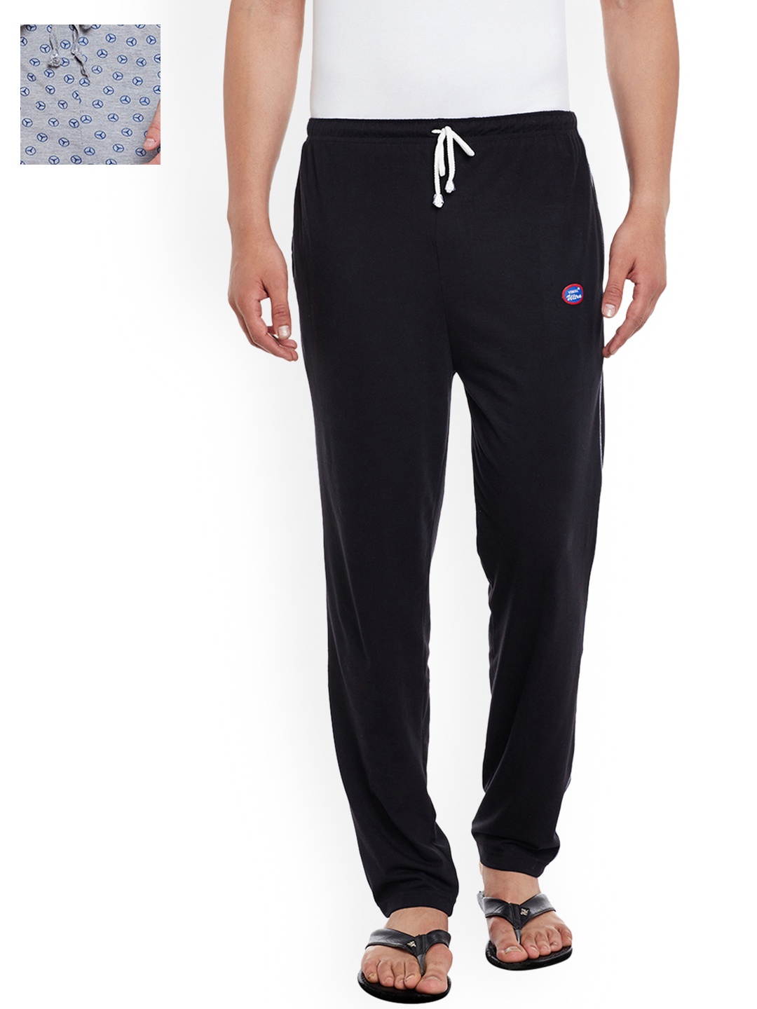 

VIMAL JONNEY Men Pack of 2 Lounge Pants D1PR4M_D1B_02, Grey melange