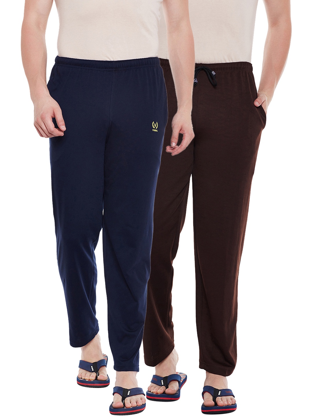 

VIMAL JONNEY Men Pack Of 2 Lounge Pants D10N_D6BR_002, Navy blue