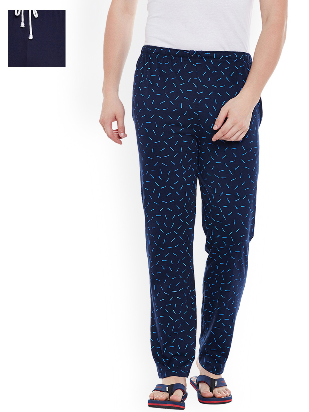 

VIMAL JONNEY Men Pack of 2 Lounge Pants D1PR3N_D7N_02, Navy blue