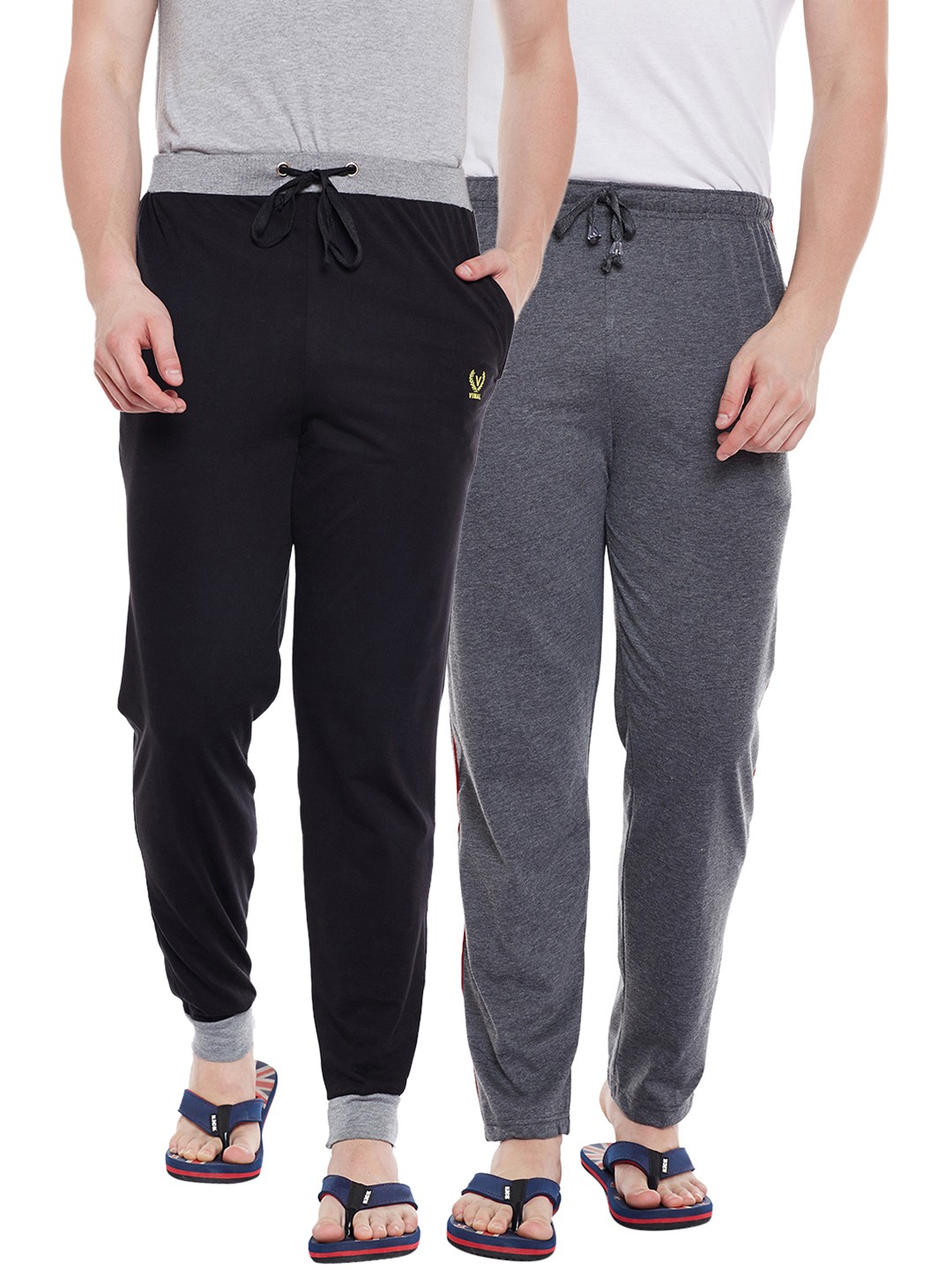 

VIMAL JONNEY Men Pack Of 2 Track Pants D1A_D9B_02, Grey