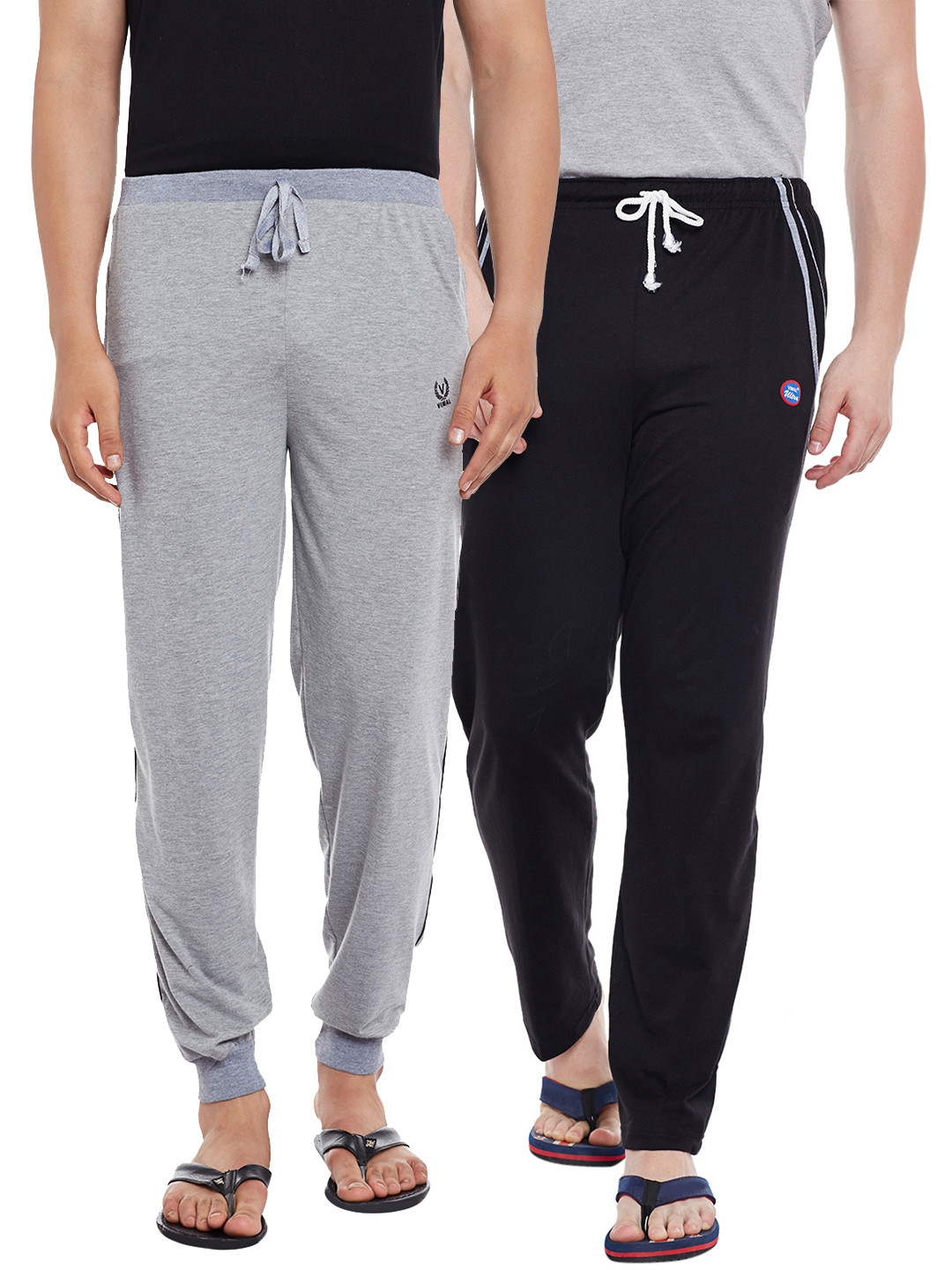 

VIMAL JONNEY Men Pack Of 2 Lounge Pants Combo_D5BD8M, Black