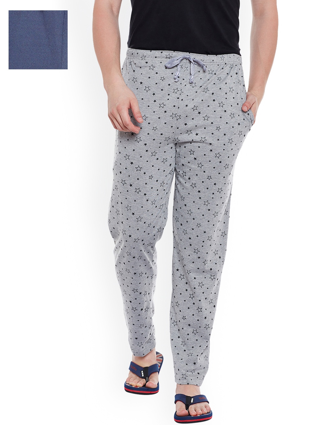 

VIMAL JONNEY Men Pack of 2 Lounge Pants D6LGRAYD1PRT1M_02, Blue