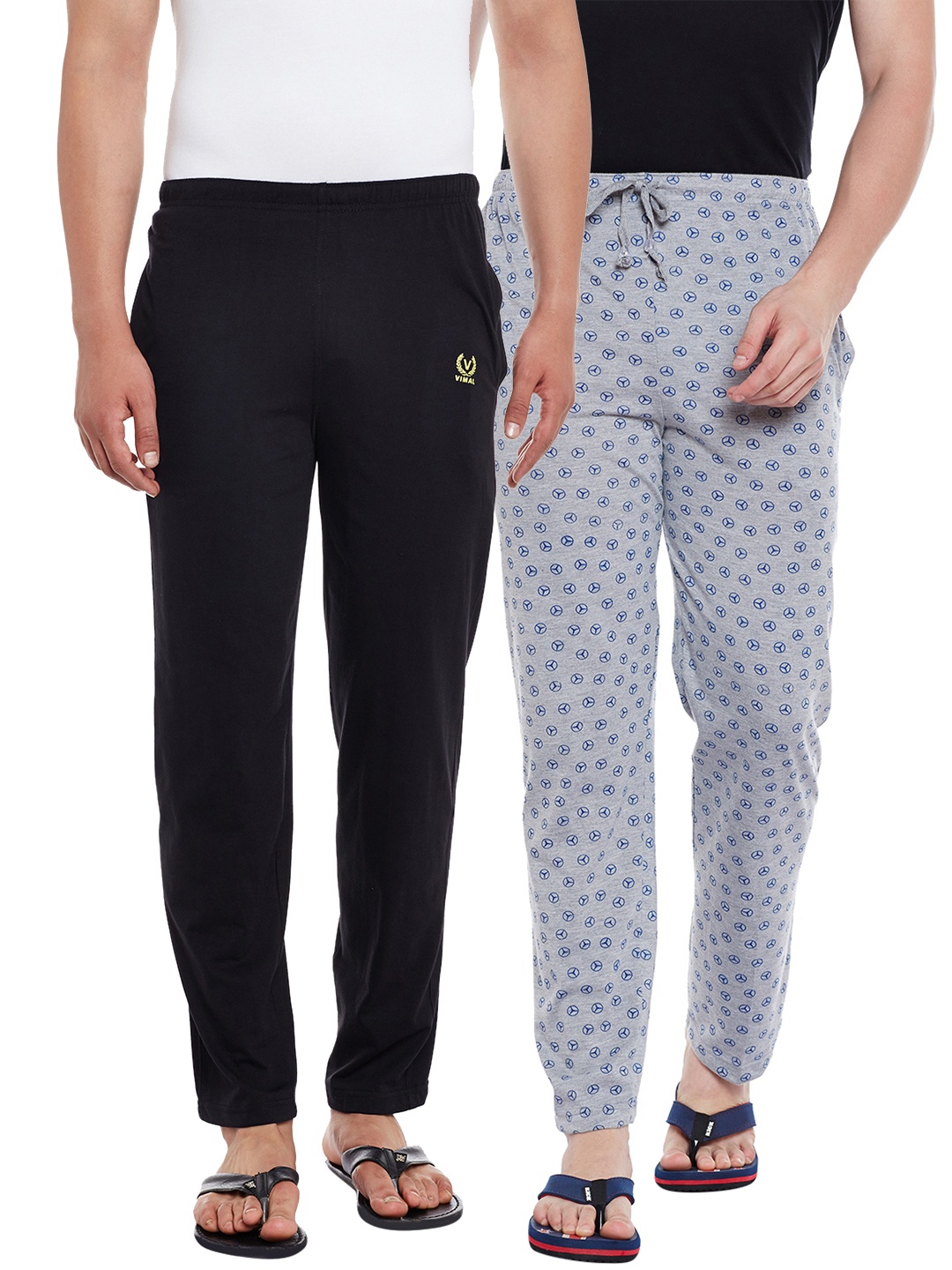 

VIMAL JONNEY Men Pack Of 2 Lounge Pants D10B_D1PRT4M_002, Black