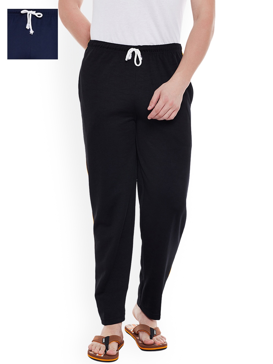 

VIMAL JONNEY Men Pack of 2 Lounge Pants D6BLK_D6NVY_02, Black