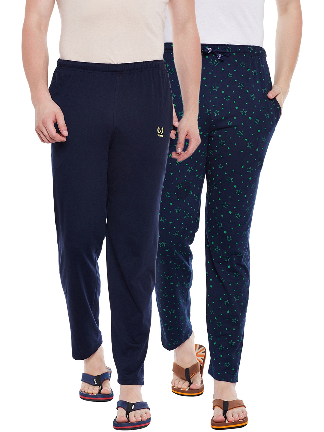 

VIMAL JONNEY Men Pack Of 2 Lounge Pants D10N_D1PRT1N_002, Navy blue