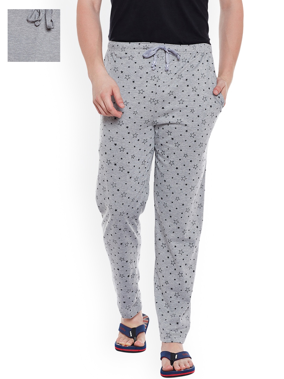 

VIMAL JONNEY Men Pack of 2 Lounge Pants D1PR1M_D9M_02, Grey melange