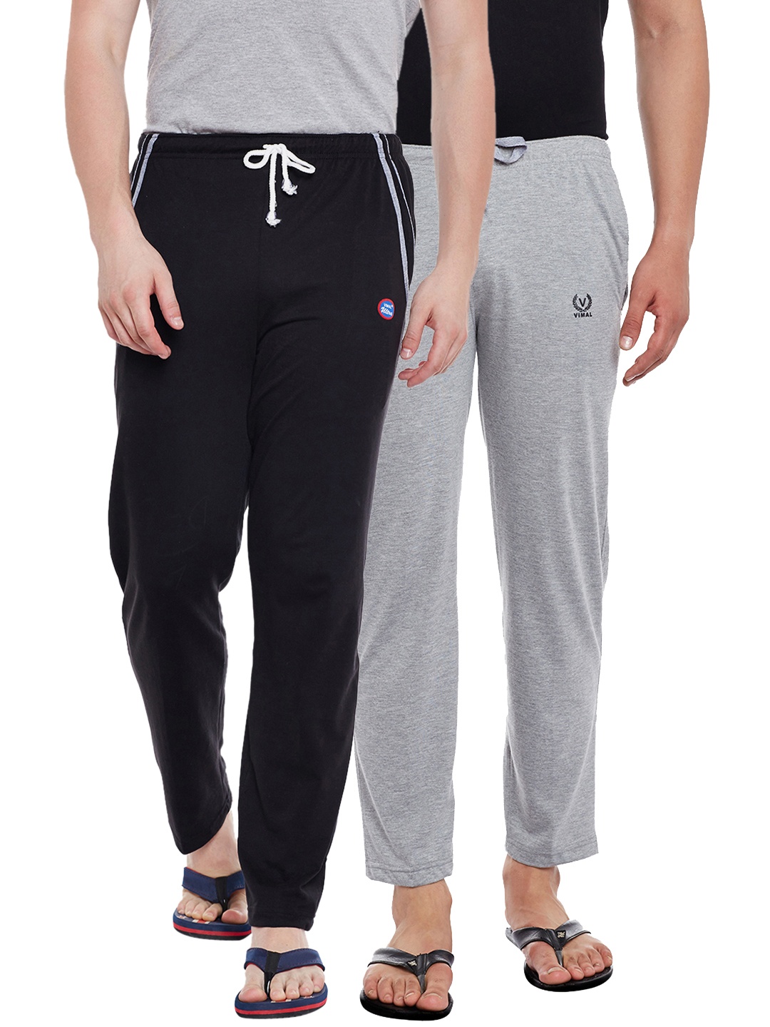 

VIMAL JONNEY Men Pack Of 2 Lounge Pants D10M_D5B_002, Grey melange