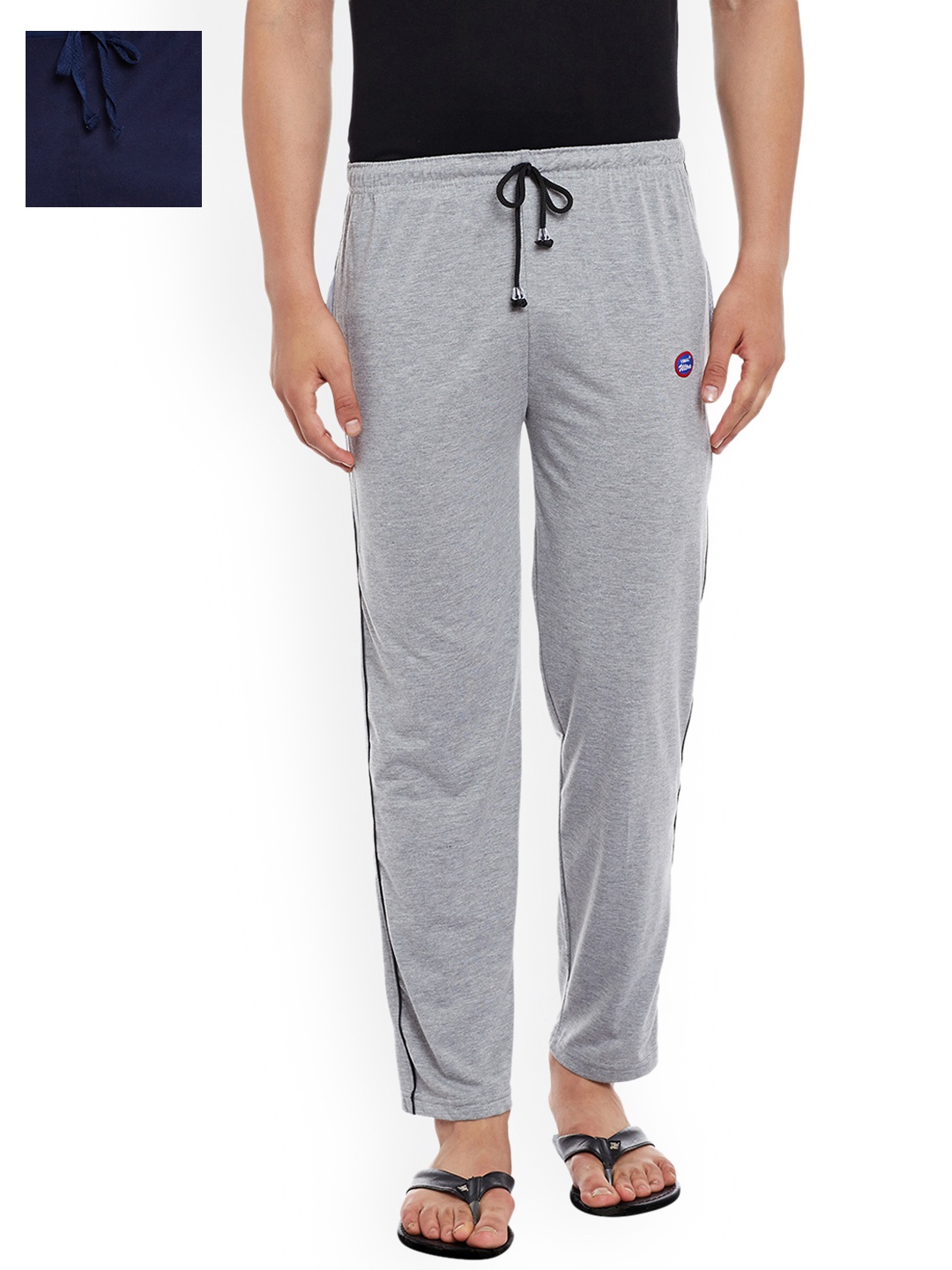 

VIMAL JONNEY Men Pack of 2 Lounge Pants D1M_D8N_002, Grey melange
