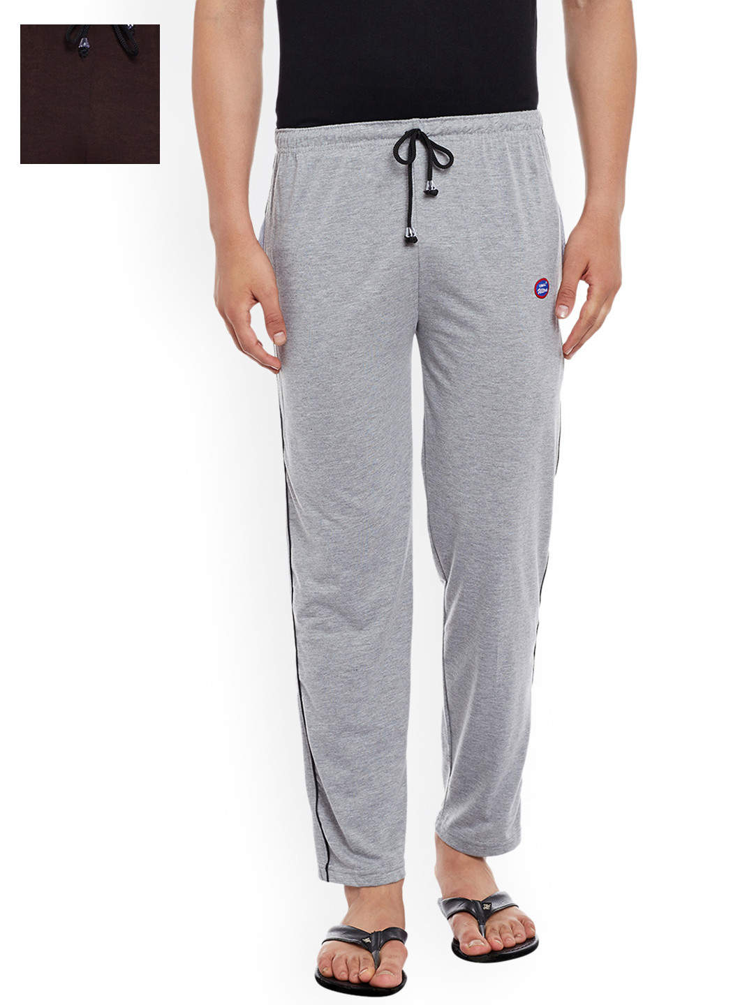 

VIMAL JONNEY Men Pack of 2 Lounge Pants D1M_D6BR_002, Grey melange