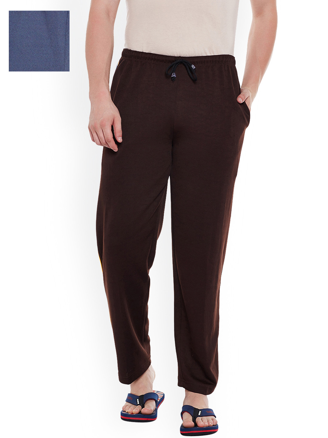 

VIMAL JONNEY Men Pack of 2 Lounge Pants D6LGRAY_D6BRN_02, Blue