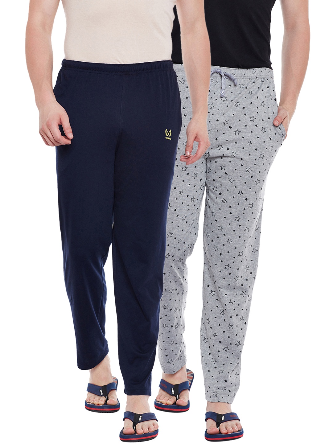 

VIMAL JONNEY Men Pack Of 2 Lounge Pants D10N_D1PRT1M_002, Navy blue