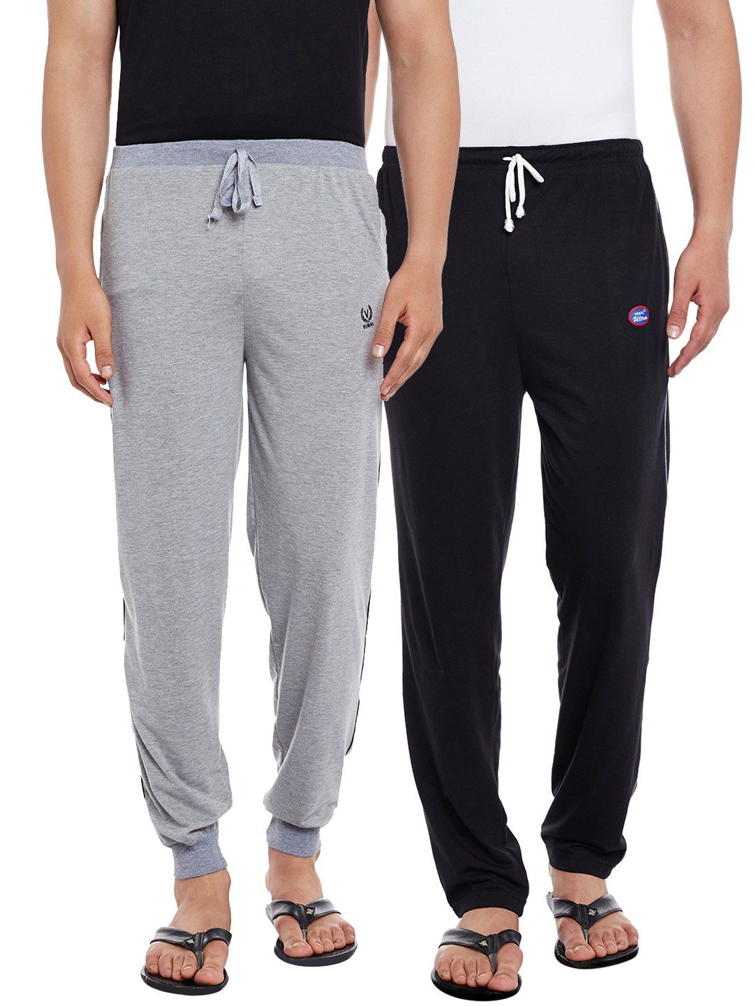 

VIMAL JONNEY Men Pack Of 2 Lounge Pants Combo_D1BD8M, Black