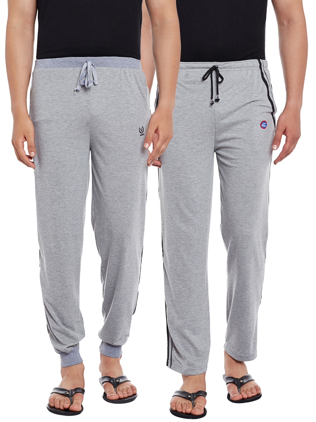 

VIMAL JONNEY Men Pack Of 2 Lounge Pants Combo_D5MD8M, Grey melange