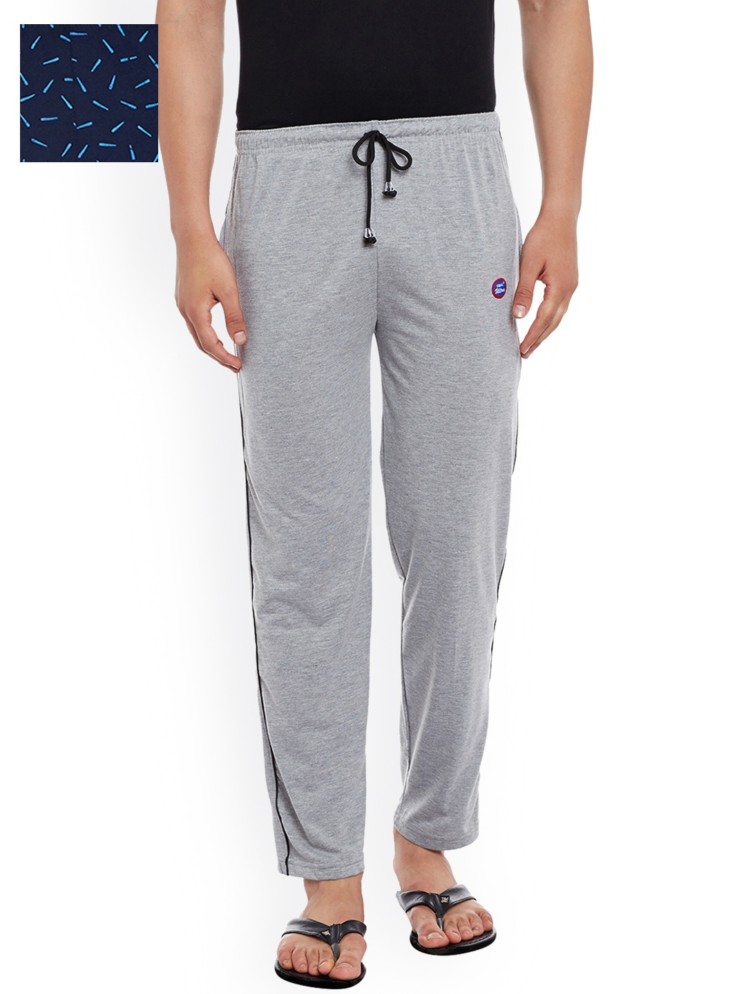 

VIMAL JONNEY Men Pack of 2 Lounge Pants D1PR3N_D1M_02, Navy blue