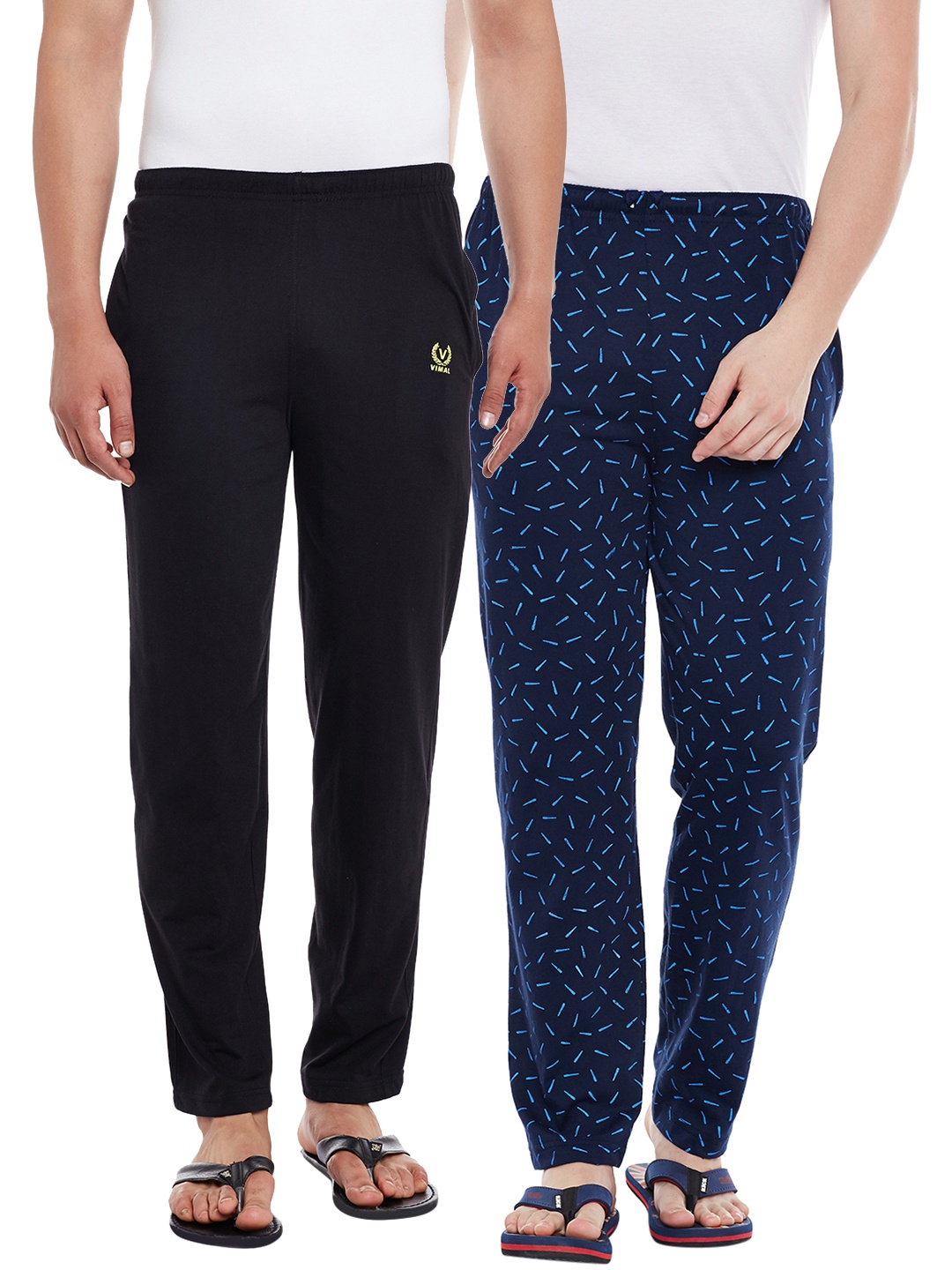 

VIMAL JONNEY Men Pack Of 2 Lounge Pants D10B_D1PRT3N_002, Black