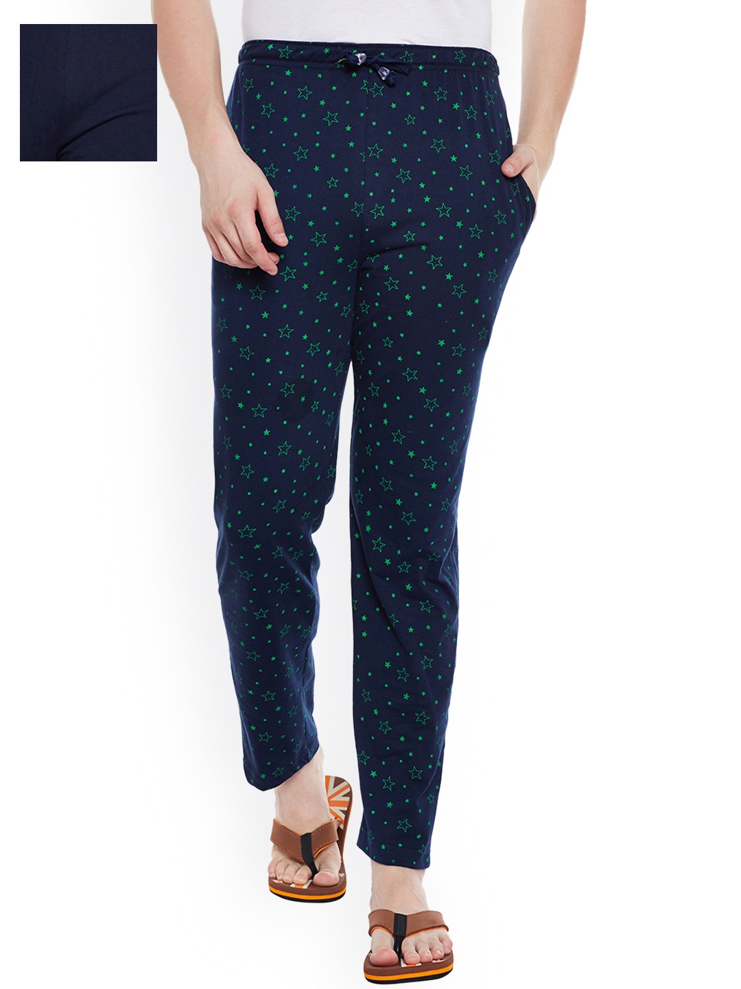 

VIMAL JONNEY Men Pack of 2 Lounge Pants D1PR1N_D5N_02, Navy blue