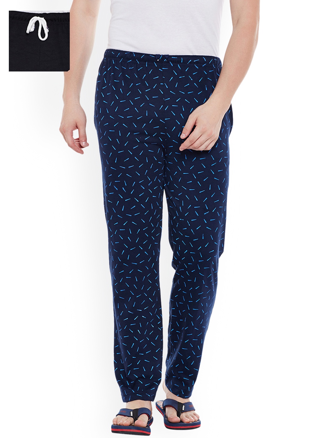 

VIMAL JONNEY Men Pack of 2 Lounge Pants D6BD1PRT3N_02c, Black