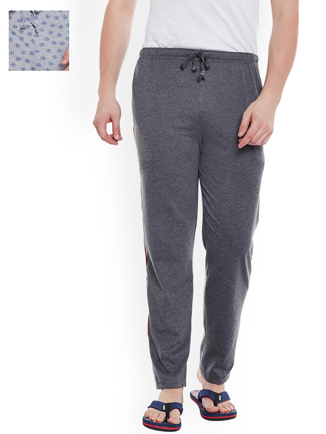 

VIMAL JONNEY Men Pack of 2 Lounge Pants D1PR4M_D1A_02, Grey melange