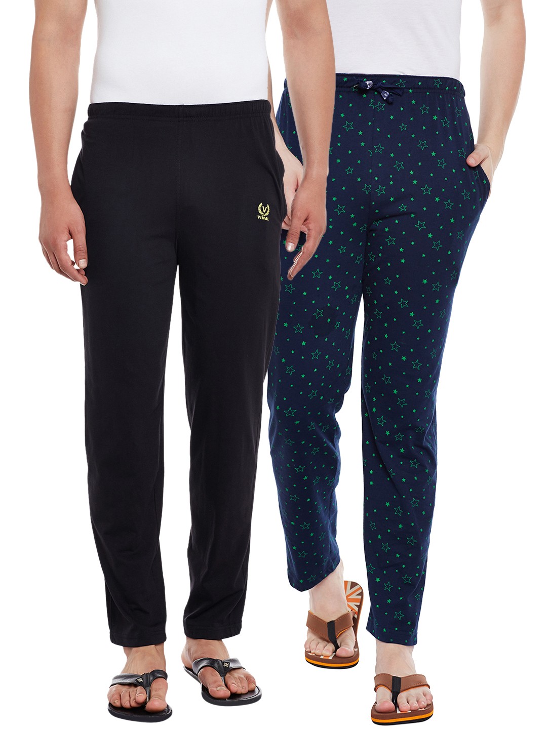 

VIMAL JONNEY Men Pack Of 2 Lounge Pants D10B_D1PRT1N_002, Black