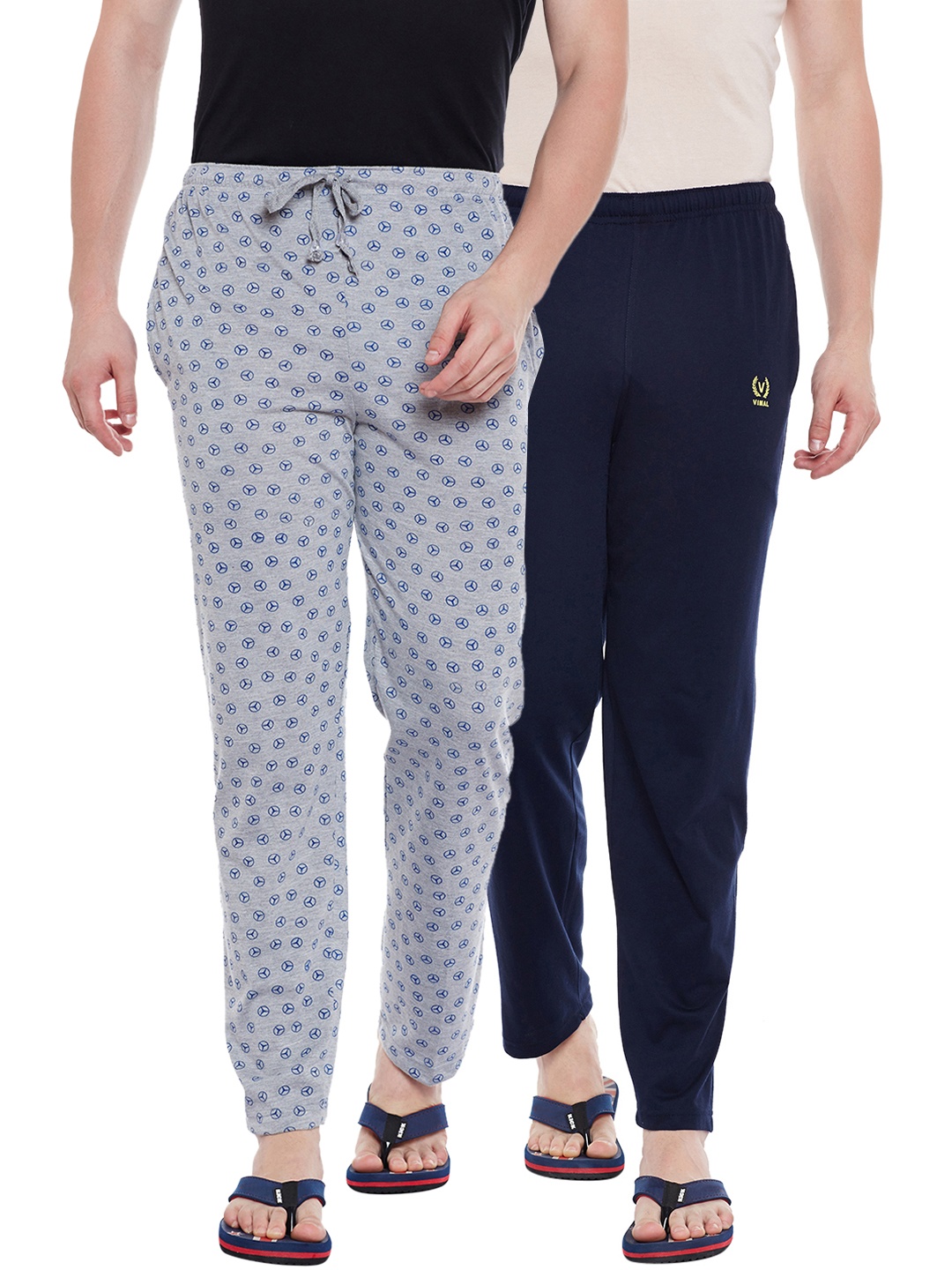 

VIMAL JONNEY Men Pack Of 2 Lounge Pants D10N_D1PRT4M_002, Navy blue