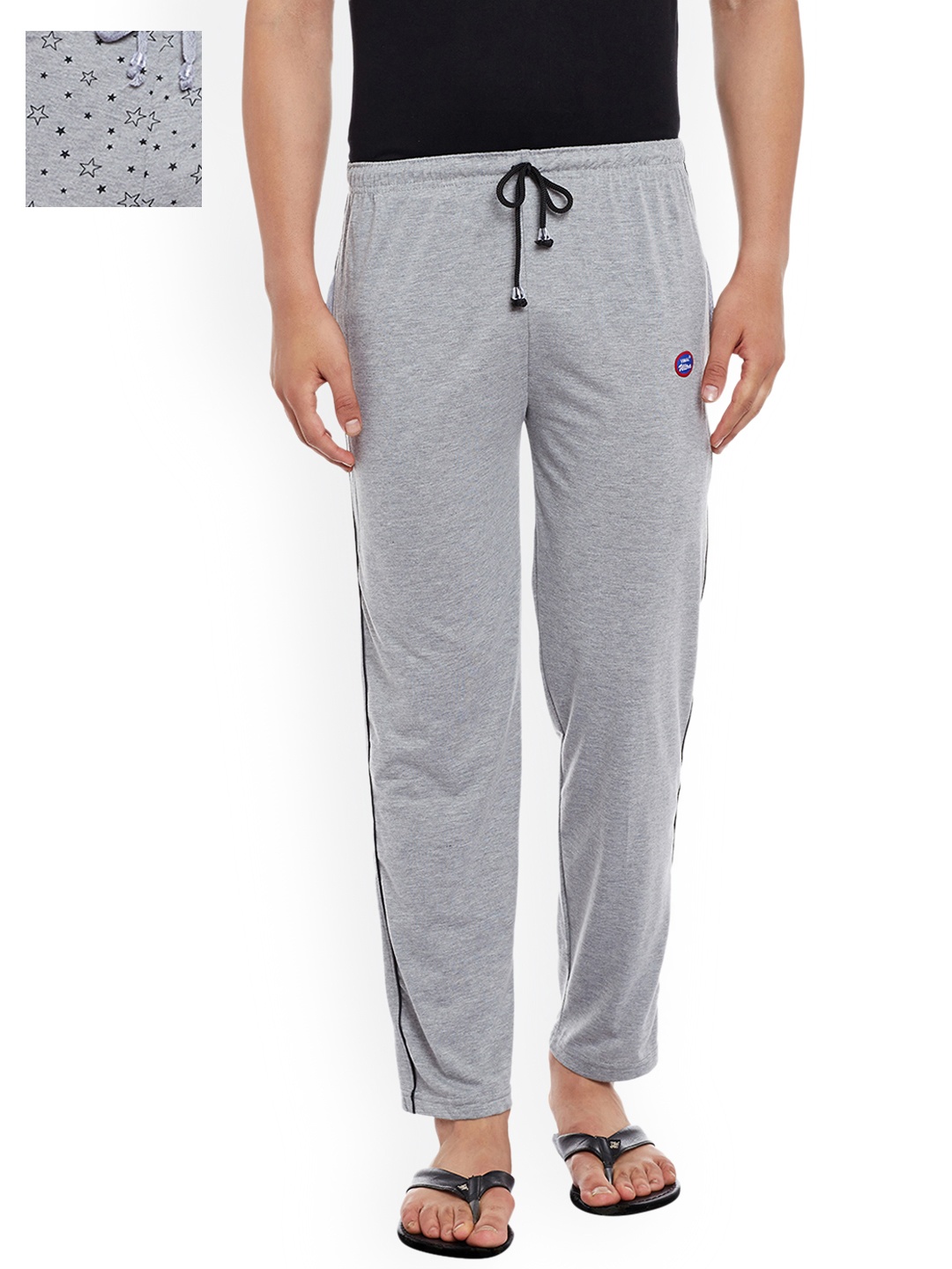 

VIMAL JONNEY Men Pack of 2 Lounge Pants D1PR1M_D1M_02, Grey melange