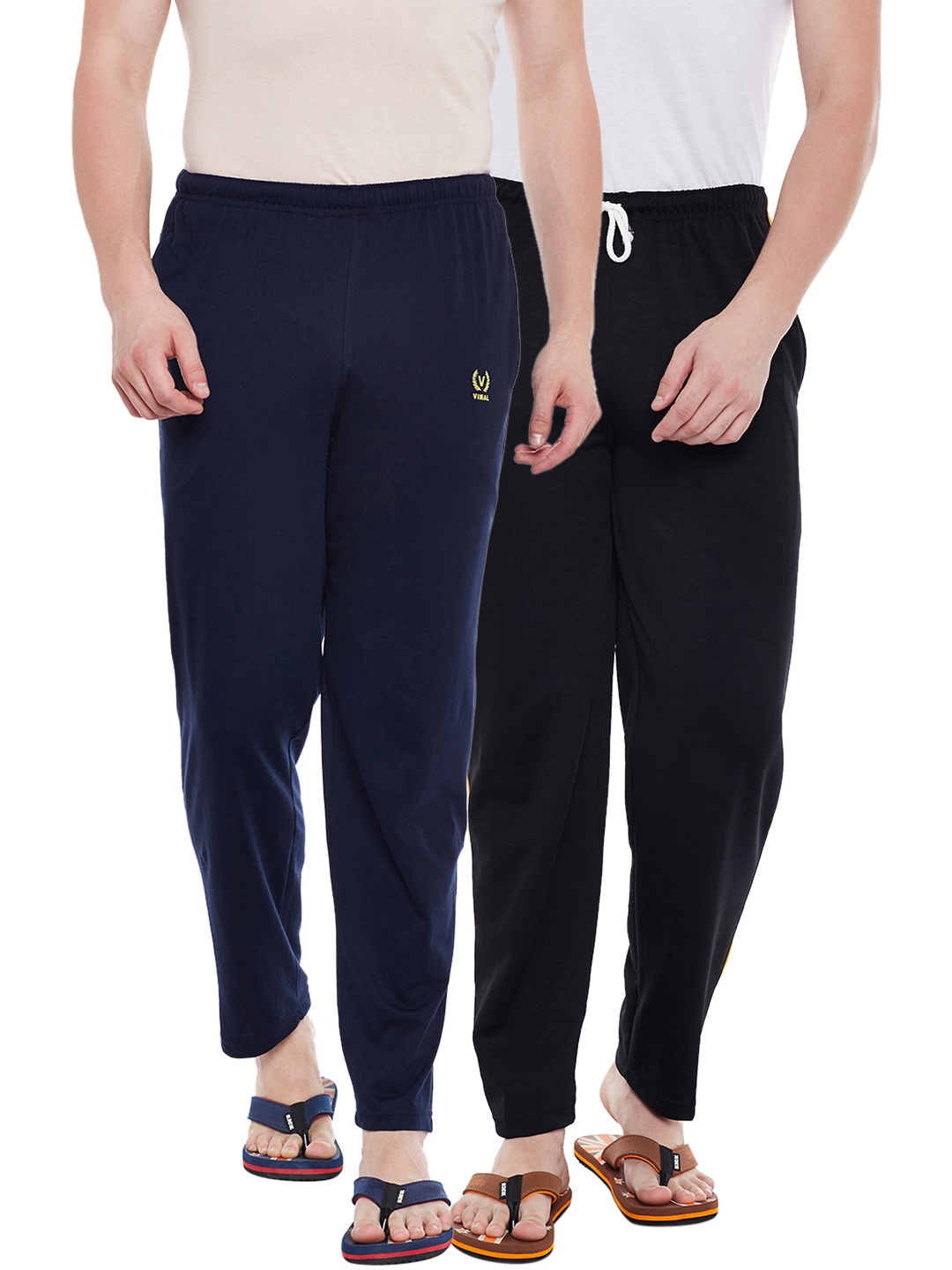 

VIMAL JONNEY Men Pack Of 2 Lounge Pants D10N_D6B_002, Navy blue