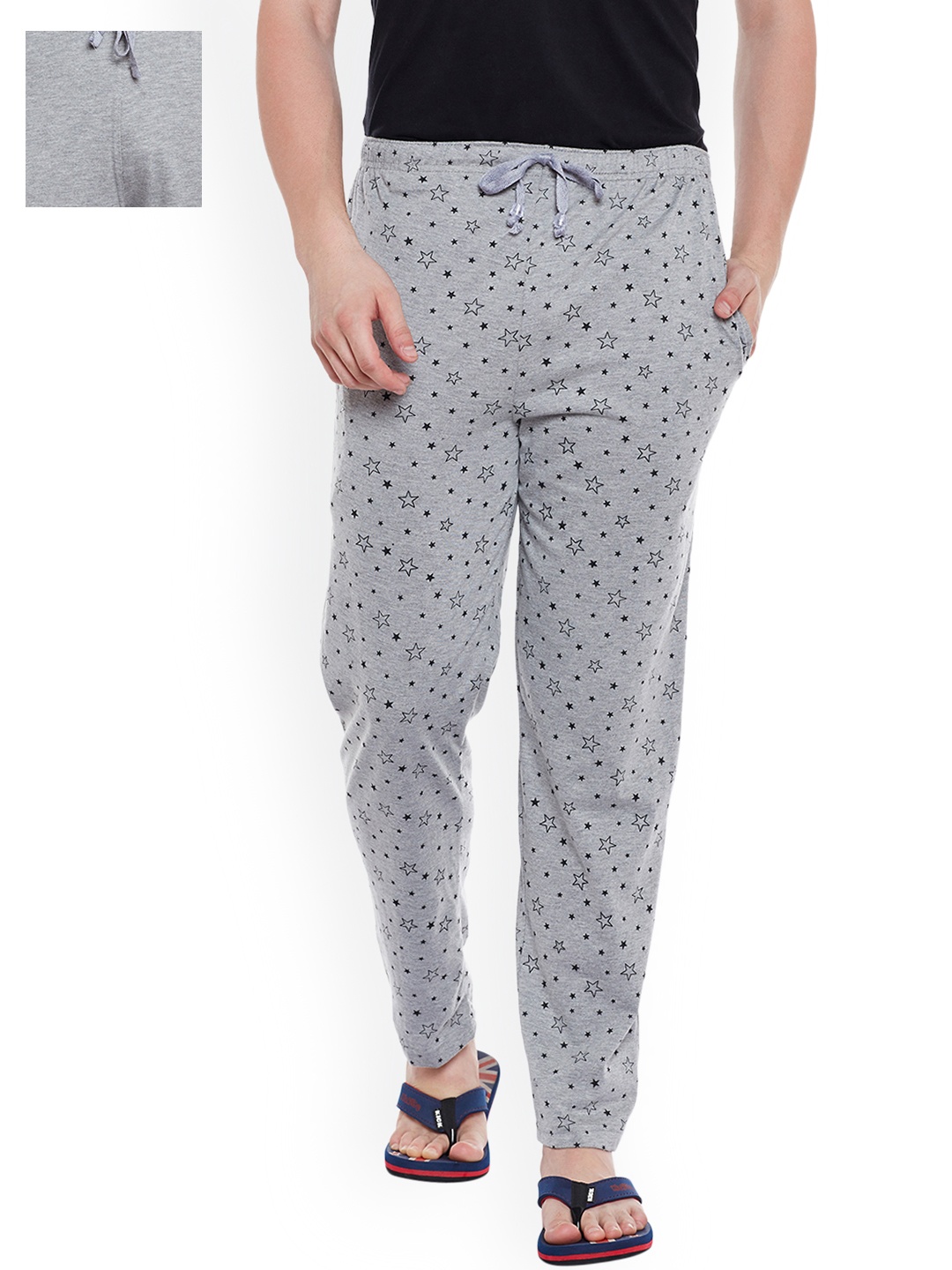 

VIMAL JONNEY Men Pack of 2 Lounge Pants D1PR1M_D10M_2, Grey melange