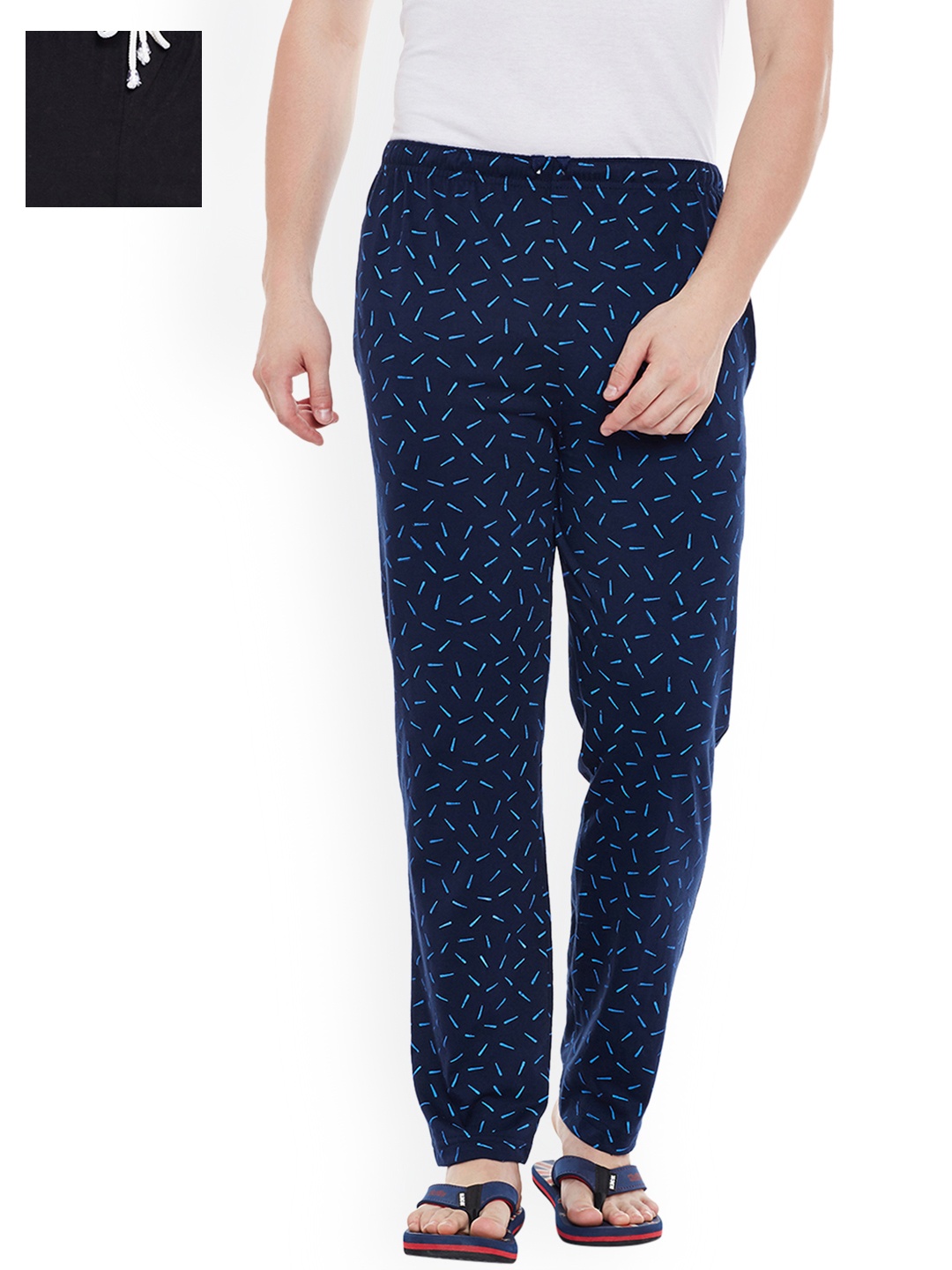 

VIMAL JONNEY Men Pack of 2 Lounge Pants D1PR3N_D7B_02, Navy blue