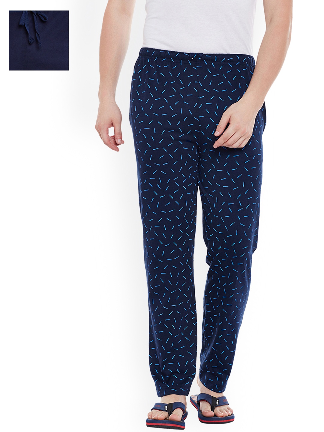 

VIMAL JONNEY Men Pack of 2 Lounge Pants D1PR3N_D8N_02, Navy blue