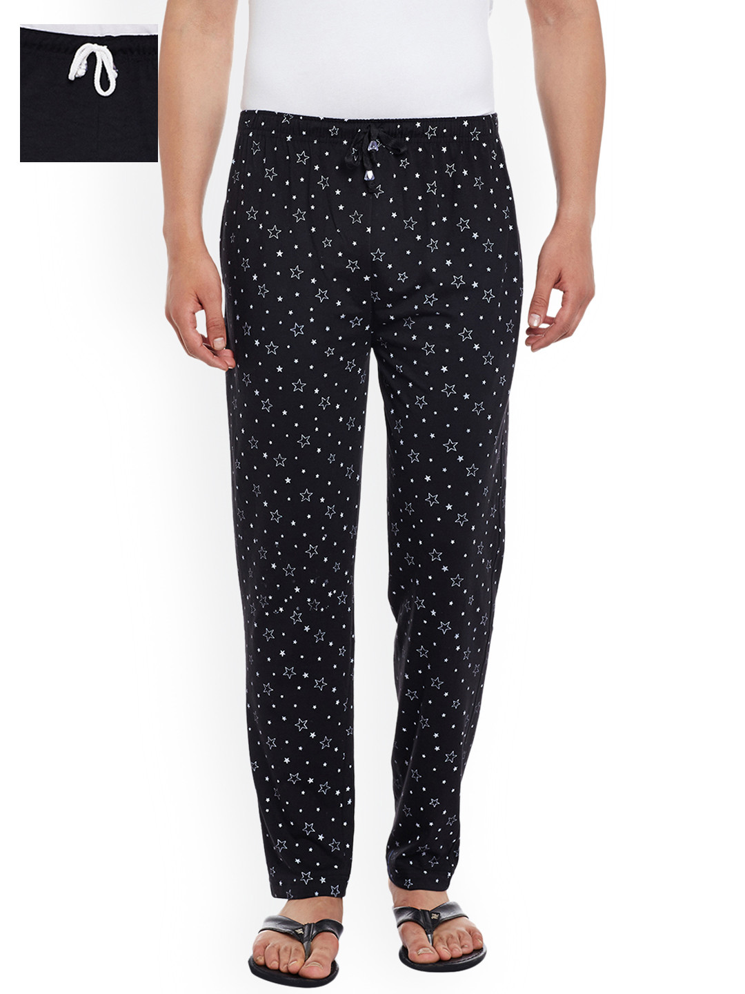 

VIMAL JONNEY Men Pack of 2 Lounge Pants D6BD1PRT1B_02, Black