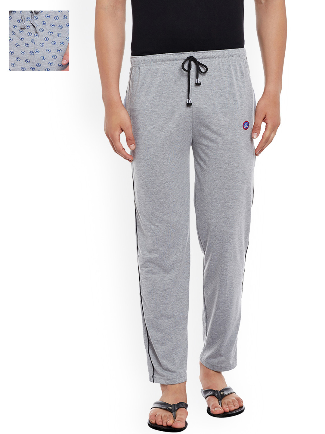 

VIMAL JONNEY Men Pack of 2 Lounge Pants D1PR4M_D1M_02, Grey melange