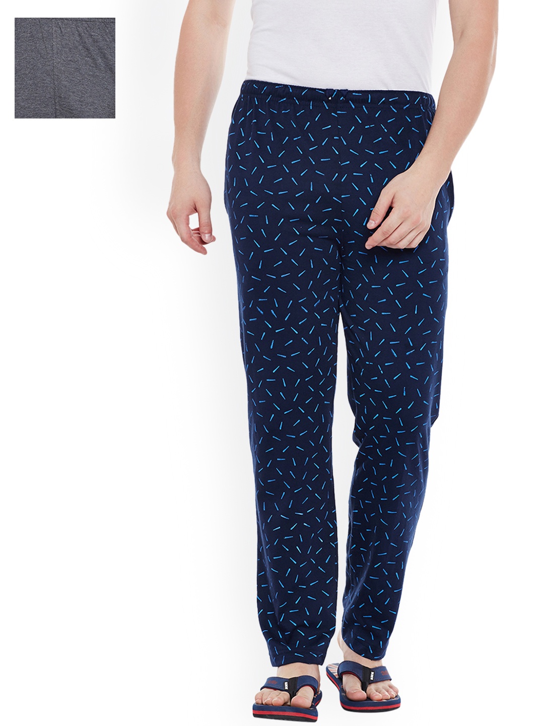 

VIMAL JONNEY Men Pack of 2 Lounge Pants D1PR3N_D10B_2, Navy blue