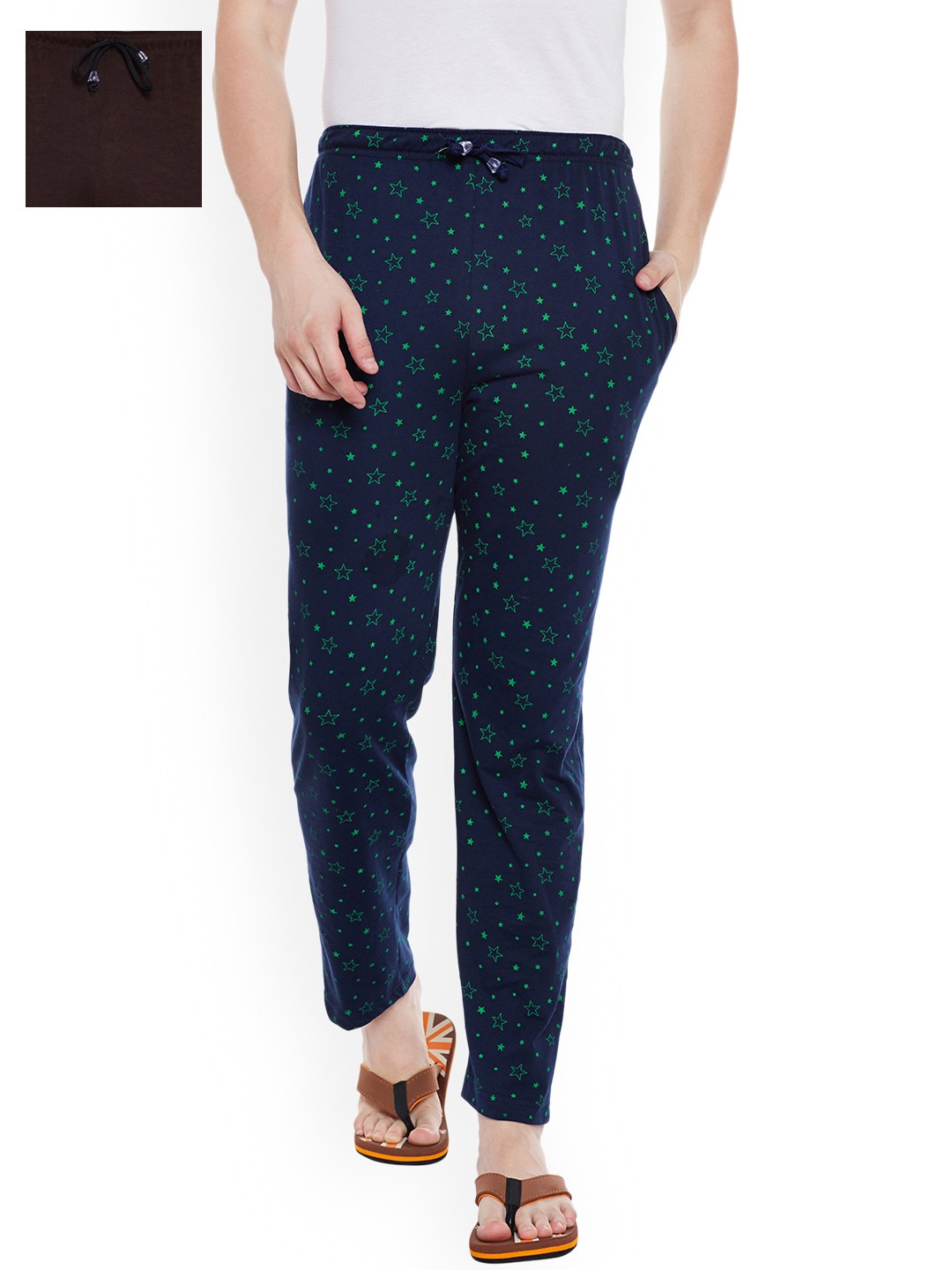 

VIMAL JONNEY Men Pack of 2 Lounge Pants D6BRD1PRT1N_02, Brown