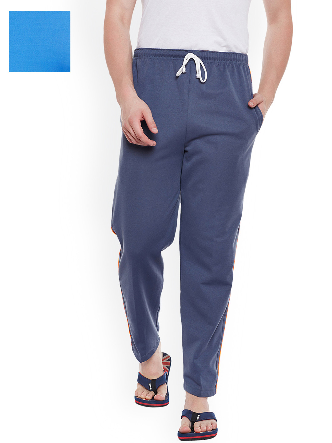 

VIMAL JONNEY Men Pack of 2 Lounge Pants D6LGRAY_D6SKY_02, Blue