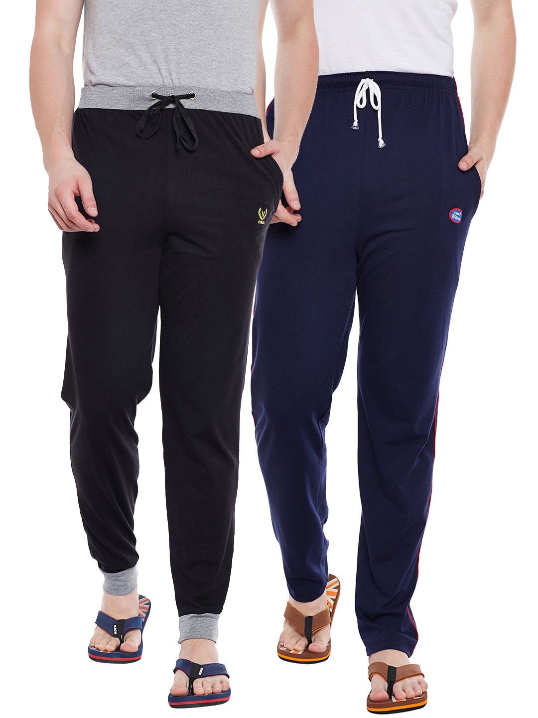 

VIMAL JONNEY Men Pack Of 2 Lounge Pants Combo_D1ND9B, Black