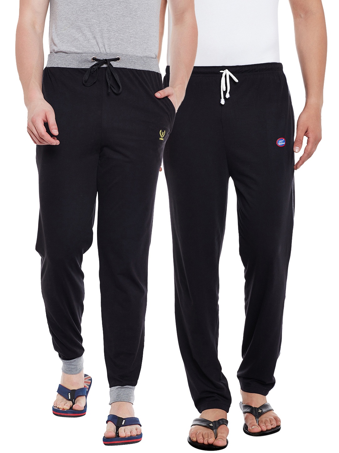 

VIMAL JONNEY Men Pack Of 2 Lounge Pants Combo_D1BD9B, Black
