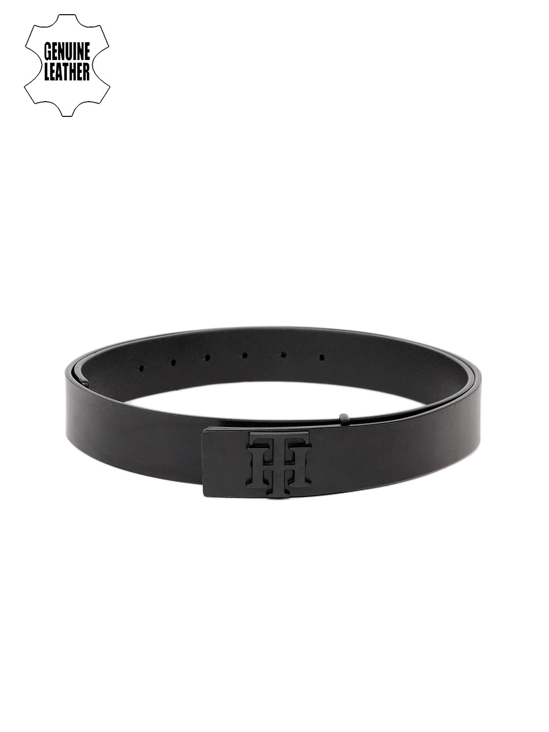

Tommy Hilfiger Men Black Solid Genuine Leather Belt