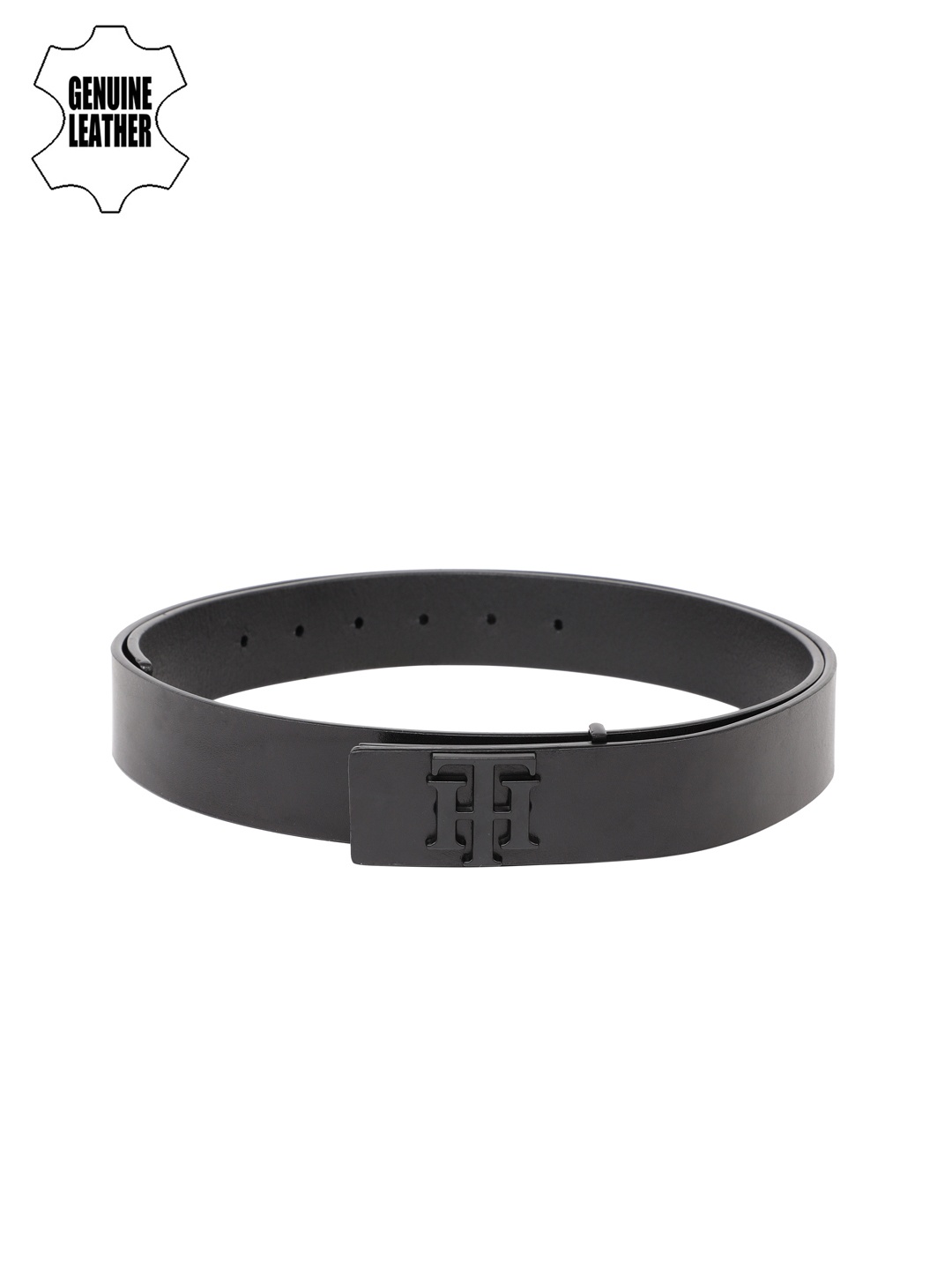 

Tommy Hilfiger Men Black Solid Genuine Leather Belt