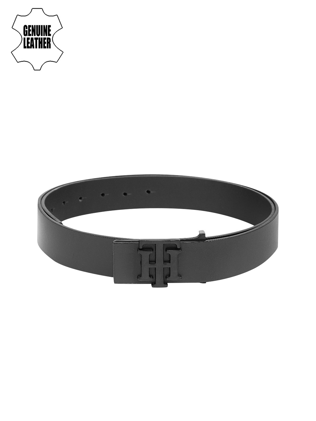 

Tommy Hilfiger Men Black Solid Genuine Leather Belt