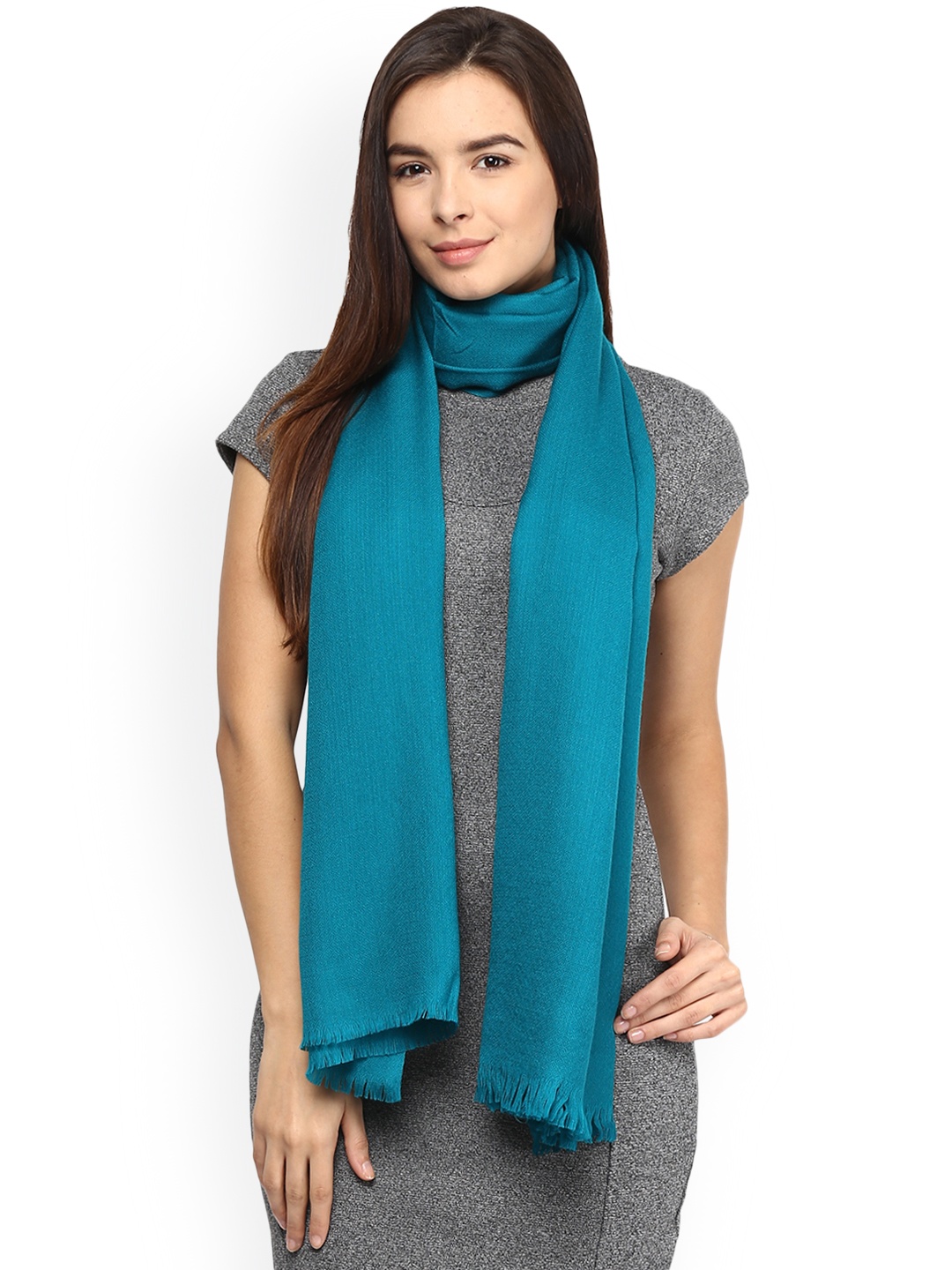 

SHINGORA Women Turquoise Blue Woollen Shawl