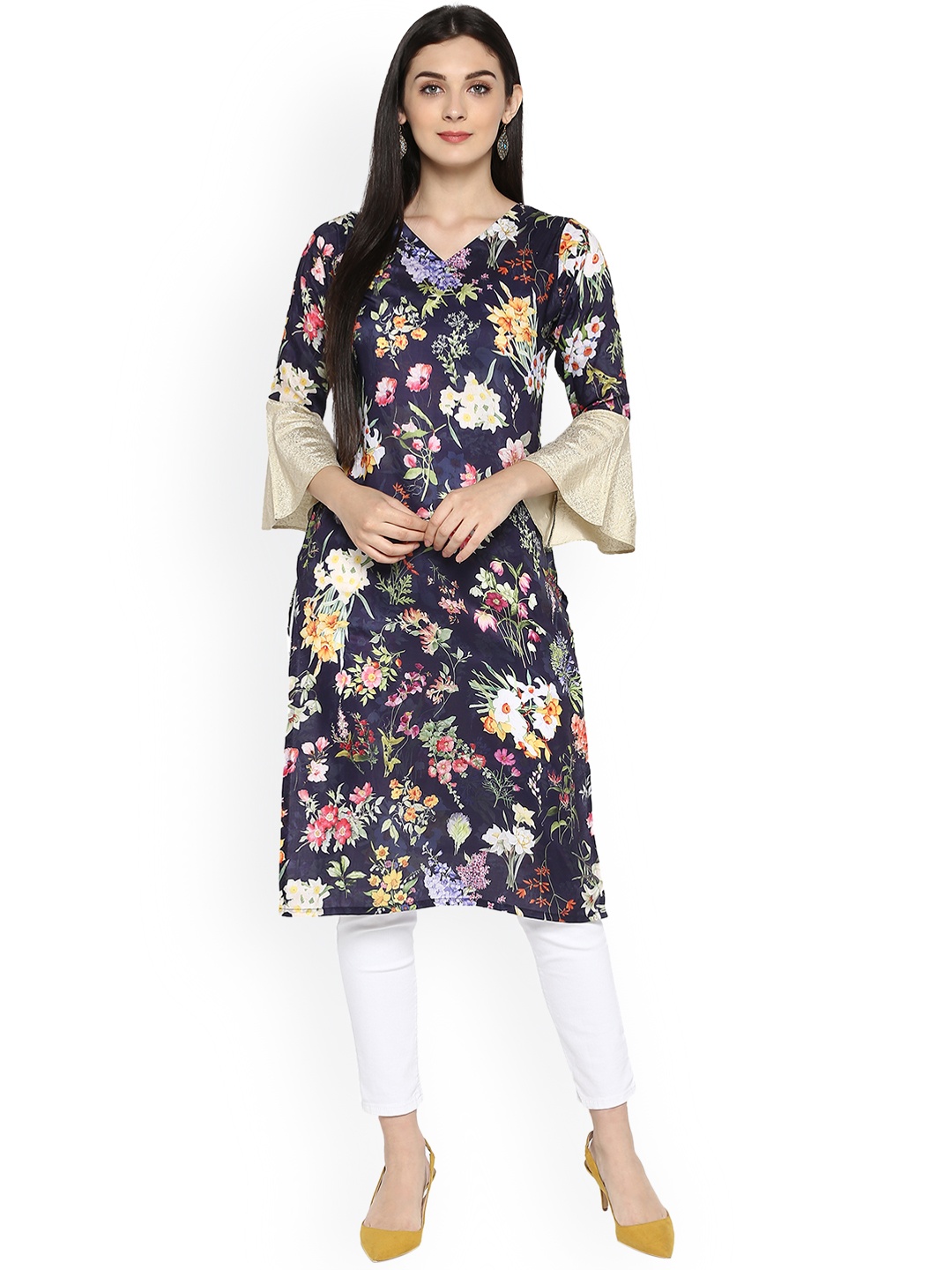 

Ahalyaa Women Multicoloured Printed Straight Kurta, Multi