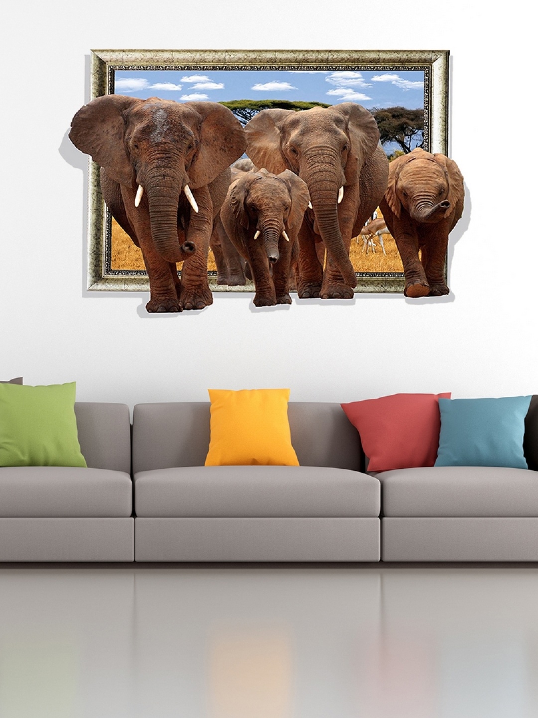 

Cortina Brown & Blue Elephant Print Wall Sticker