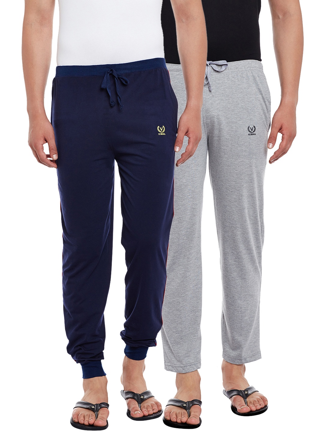 

VIMAL JONNEY Men Pack Of 2 Lounge Pants D10M_D8N_002, Grey melange