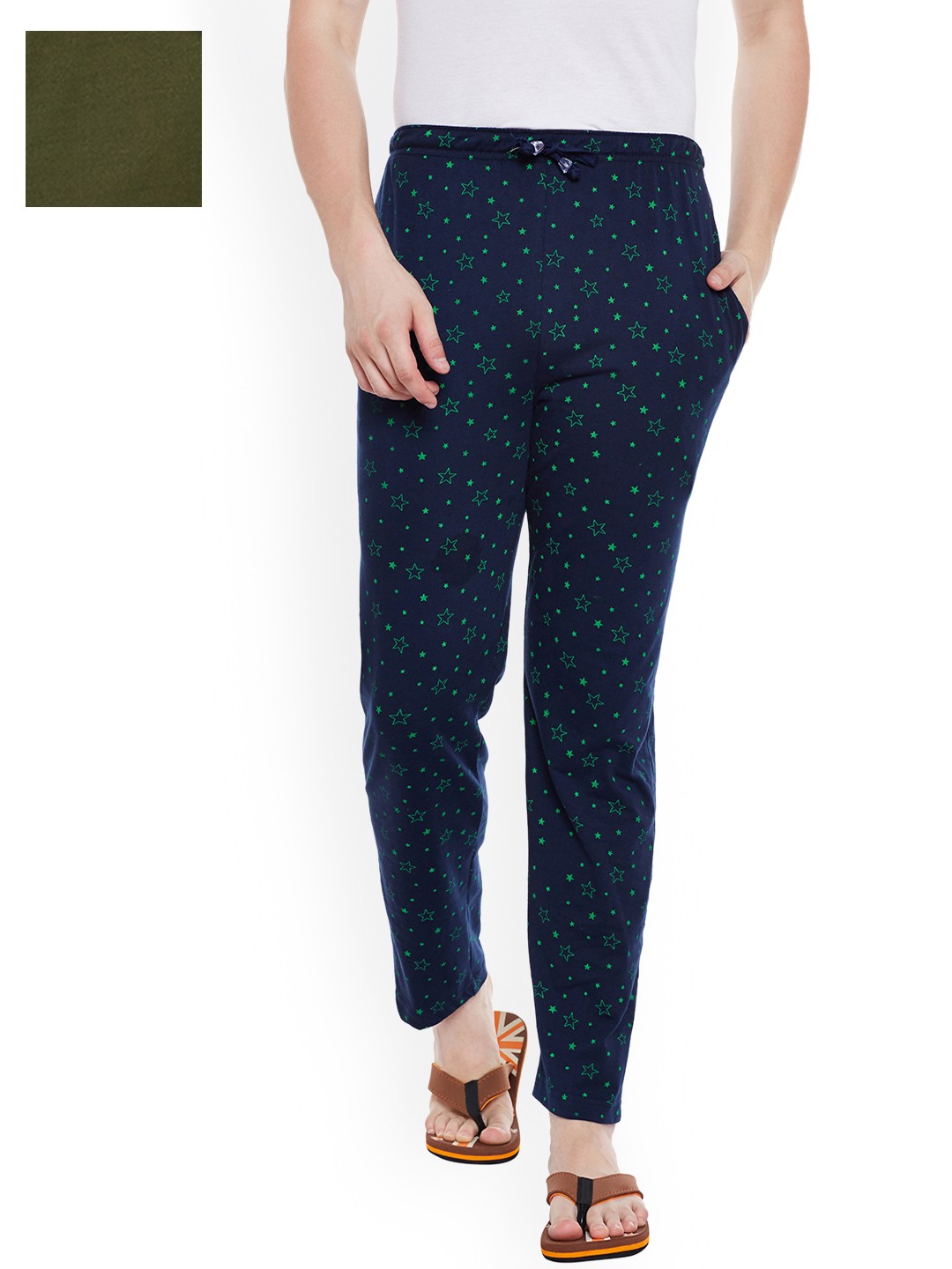 

VIMAL JONNEY Men Pack of 2 Lounge Pants D6OLVD1PRT1N_02, Olive