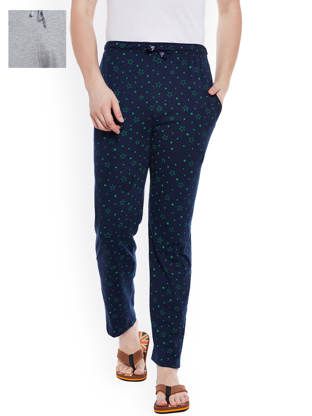 

VIMAL JONNEY Men Pack of 2 Lounge Pants D1PR1N_D10M_2, Navy blue