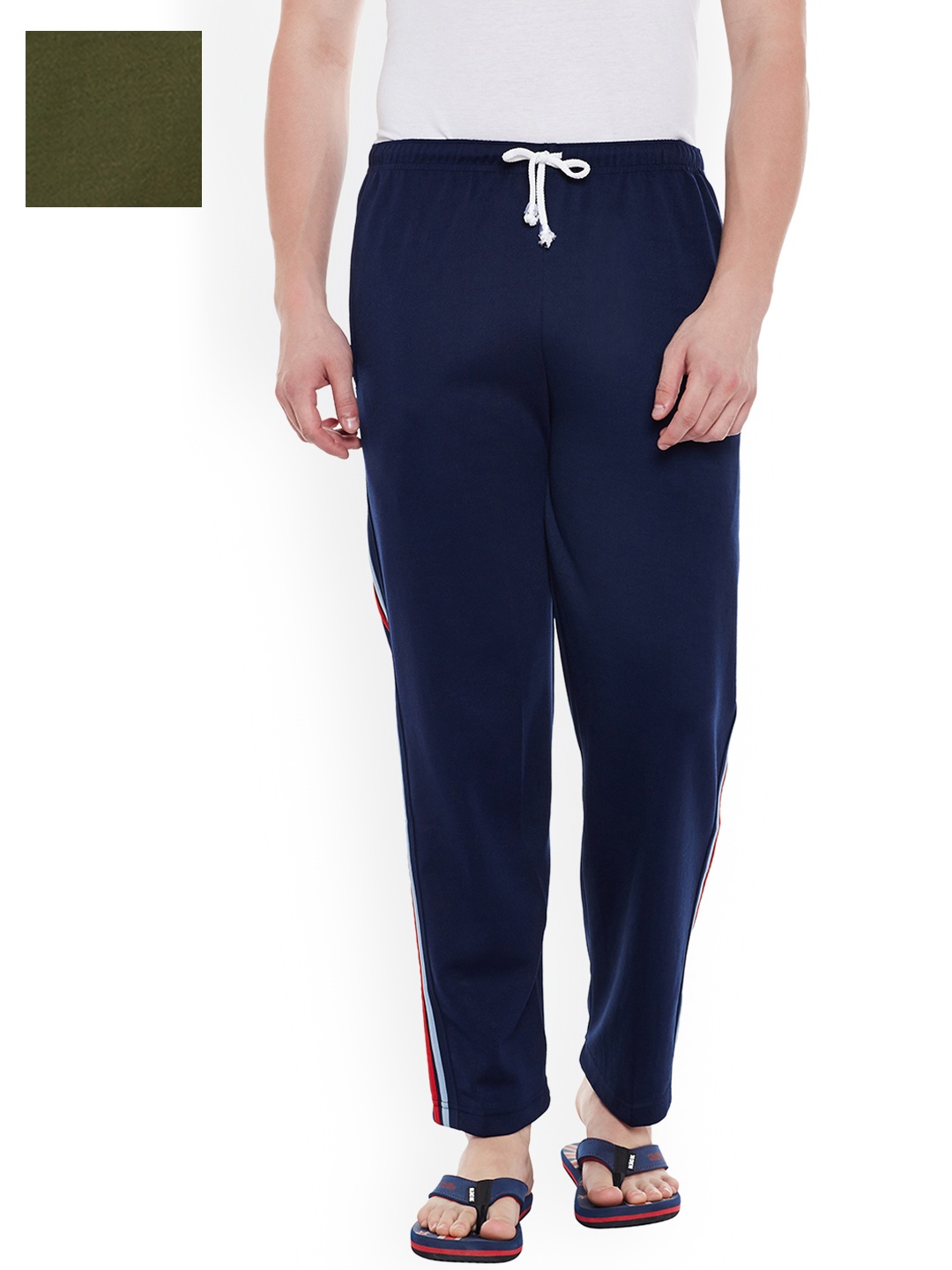 

VIMAL JONNEY Men Pack of 2 Lounge Pants D6NVY_D6OLV_02, Navy blue