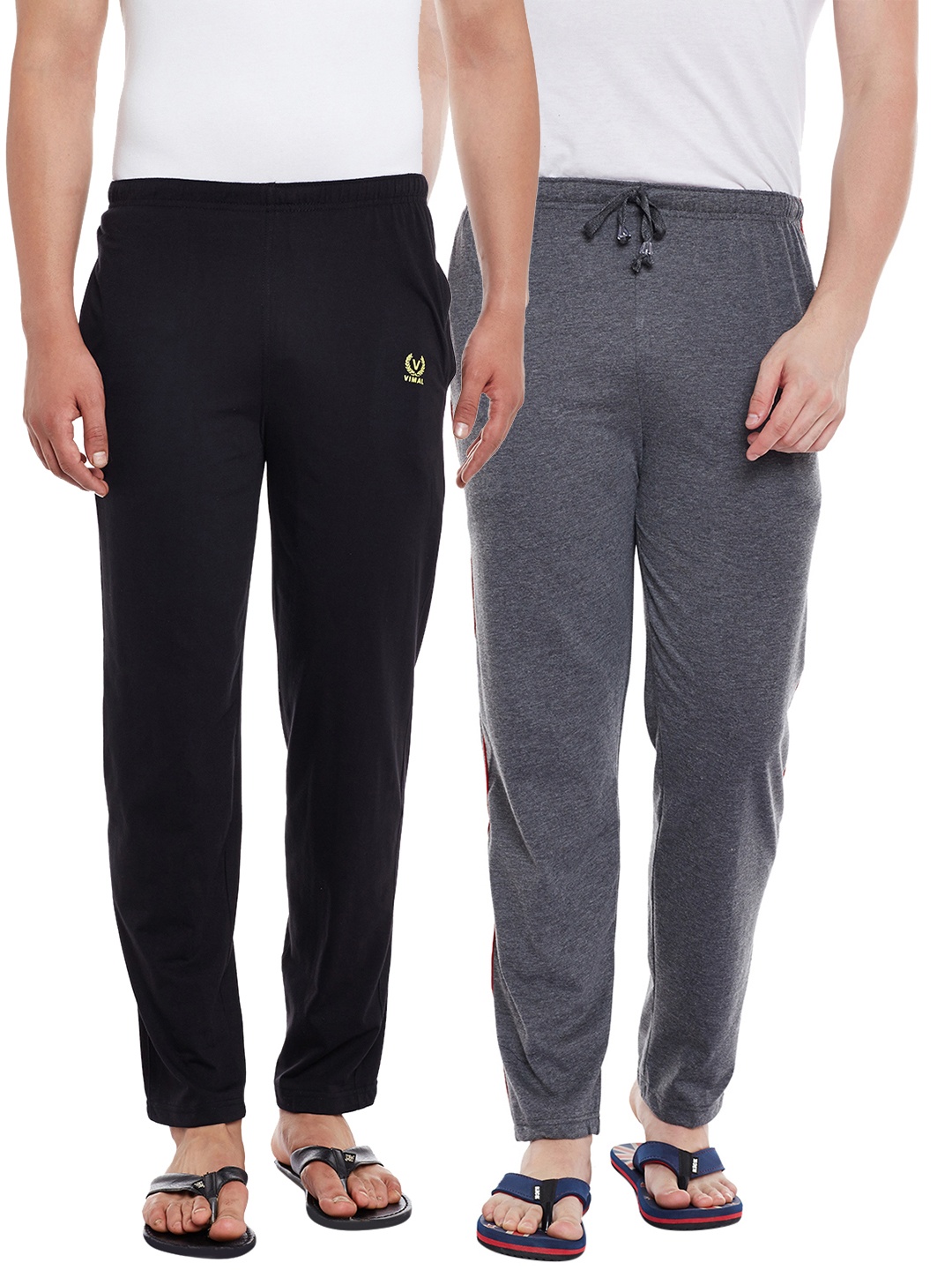 

VIMAL JONNEY Men Pack Of 2 Lounge Pants D10B_D1A_002, Black